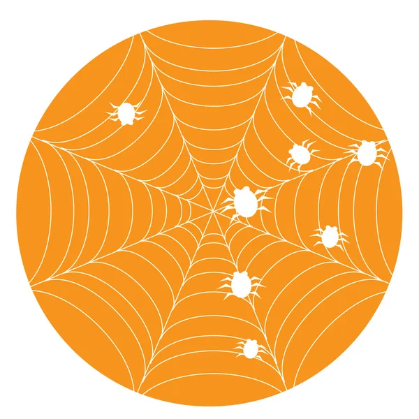 Orange halloween background with web — Stock Vector