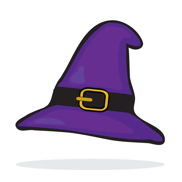 Sombrero de bruja púrpura — Vector de stock