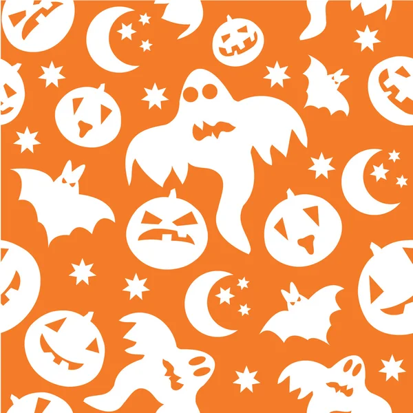 Fond halloween sans couture avec fantômes — Image vectorielle