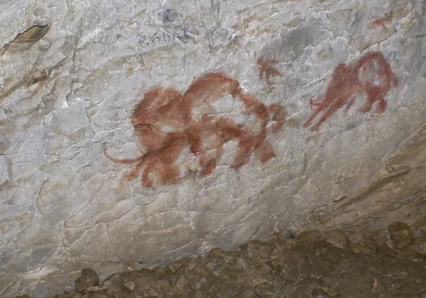 Felsmalereien der Antike in einer Höhle Stockfoto