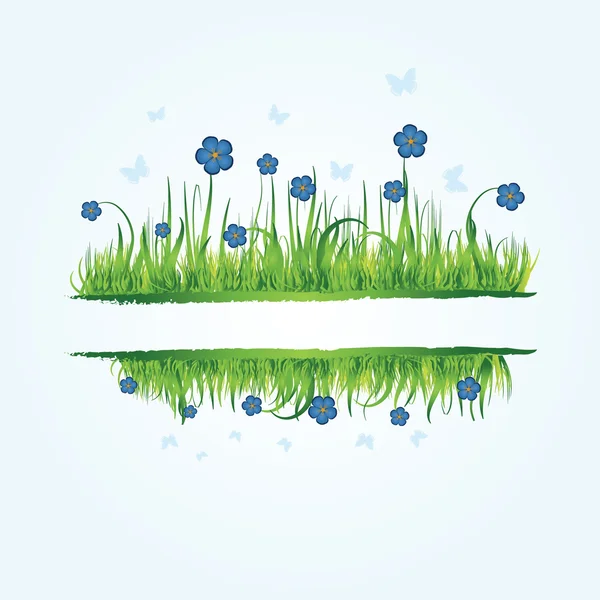 Floral frame with summer grass — Stock Vector