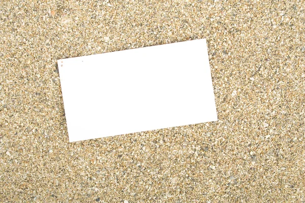 Cartão de visita na areia — Fotografia de Stock