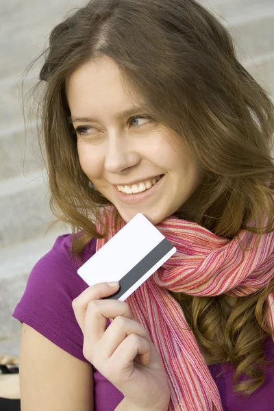 Plastic card for purchases — Stock Photo, Image