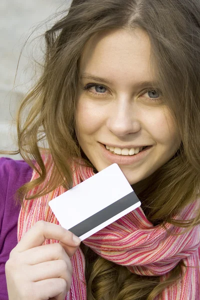 Plastic card for purchases — Stock Photo, Image
