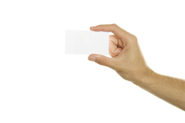 Επαγγελματική κάρτα στο χέρι ενός ανθρώπου — Φωτογραφία Αρχείου