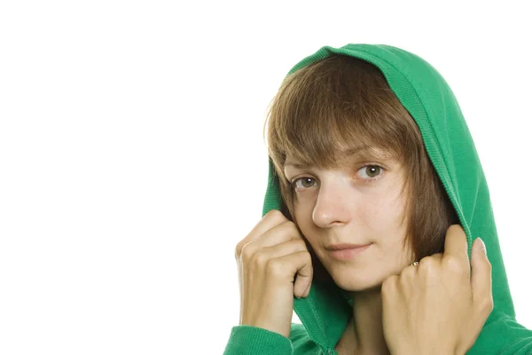 Casual έφηβος στο πράσινο — Φωτογραφία Αρχείου