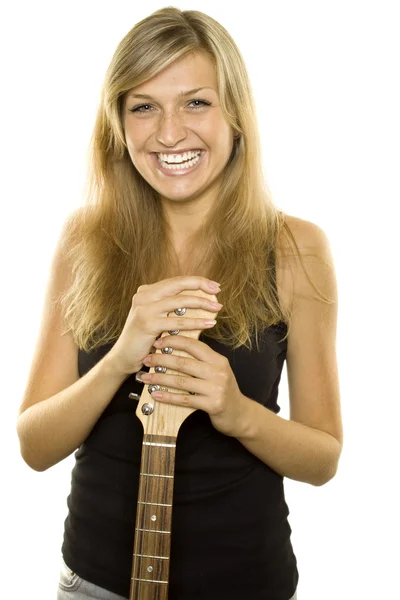 Mooi meisje met een gitaar — Stockfoto