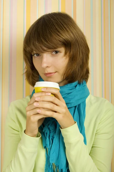 Menina do café — Fotografia de Stock