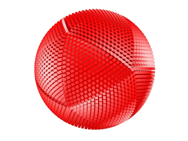 Vermelho espinhoso texturizado esfera isolada — Fotografia de Stock