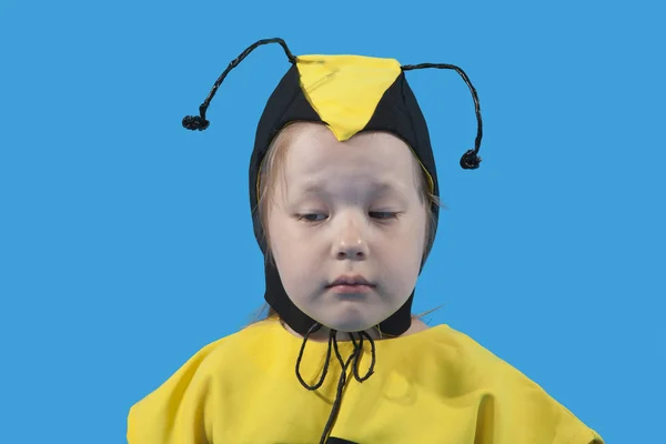 stock image Small girl is dressed at bee costume