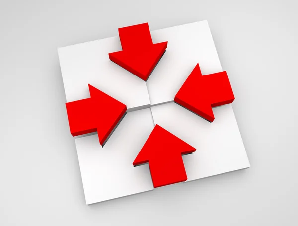 Conceptual illustration of red and white arrow — Stock Photo, Image