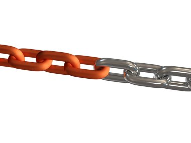 Close up view of links in the chain clipart