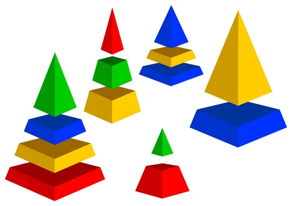 Pirámides varicolores . — Archivo Imágenes Vectoriales