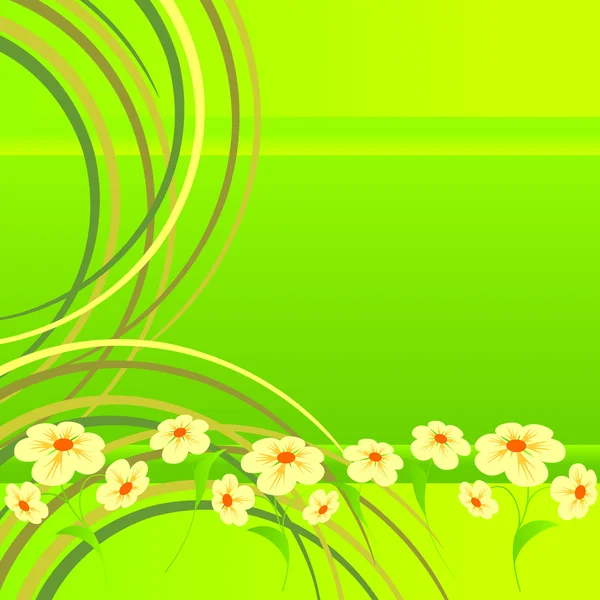 Fleurs sur une pelouse . — Image vectorielle