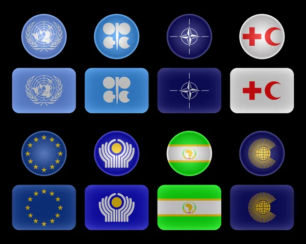 Szövetségek és szervezetek zászlói — Stock Fotó