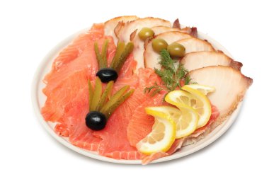 Dish with fish slices clipart