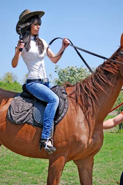 Riding a horse — Stock Photo, Image