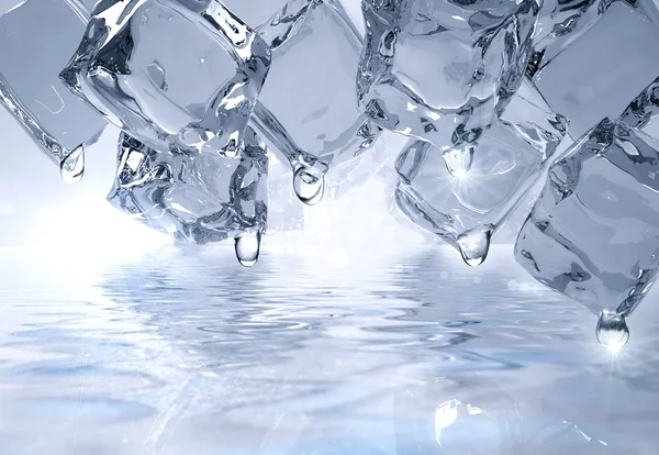 Кубики льоду (3D візуалізована ілюстрація ) — стокове фото