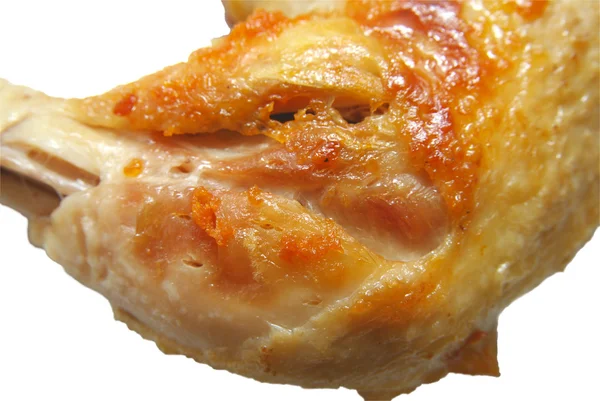 Τηγανητό κοτόπουλο σε φέτες στο πιάτο που απομονώνονται σε λευκό — Φωτογραφία Αρχείου