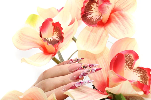 Manicure paznokcie akrylowe — Zdjęcie stockowe
