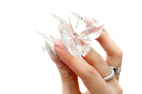 Manicured acrylic nails Royalty Free Stock Photos