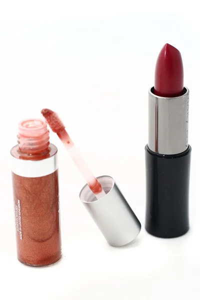 Rode lippenstift in een buis — Stockfoto