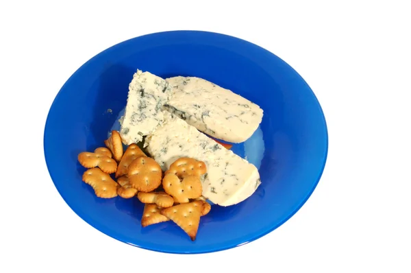 Fromage bleu et biscuits — Photo