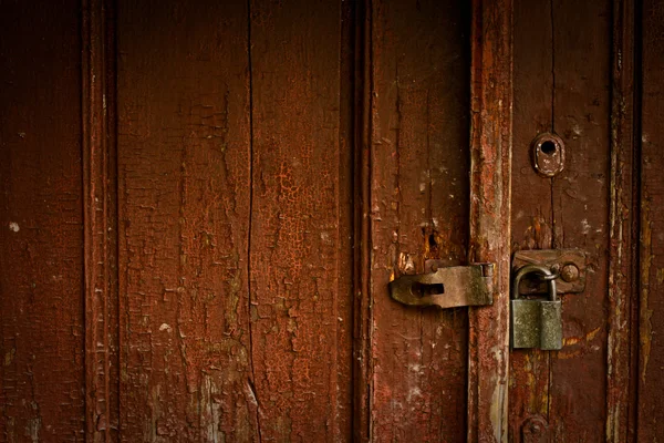 Частина дерев'яні двері — стокове фото