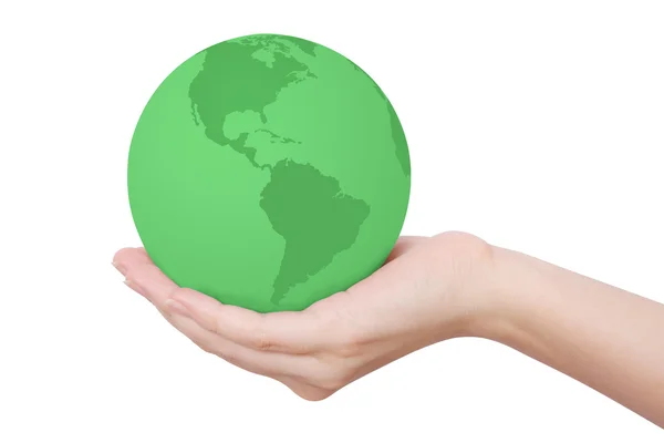 Globe in hand — Stock Photo, Image