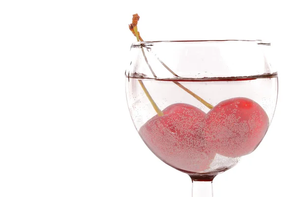 Cherry in water — Stock Photo, Image