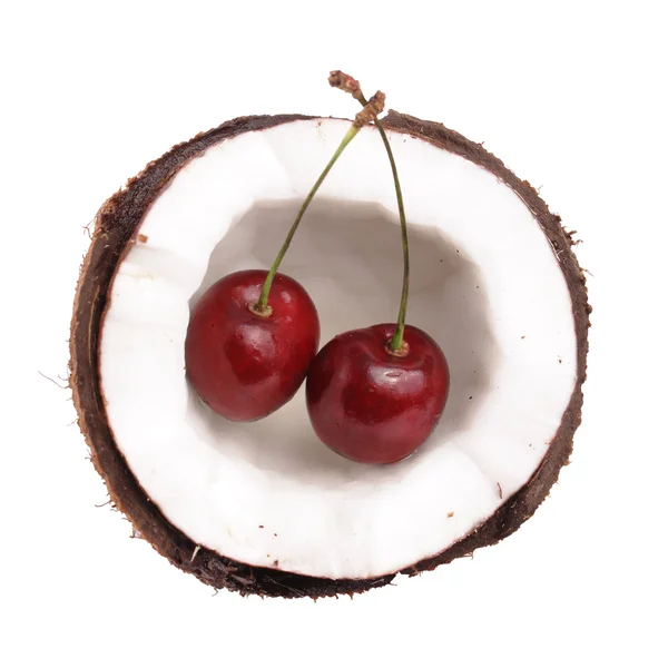 Cherry v kokosu — Stock fotografie