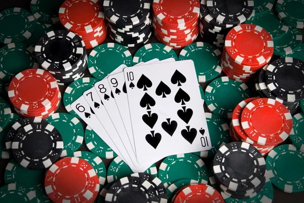 En straight flush — Stockfoto