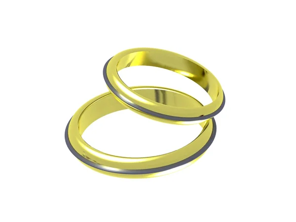 stock image Two golden rings with platina