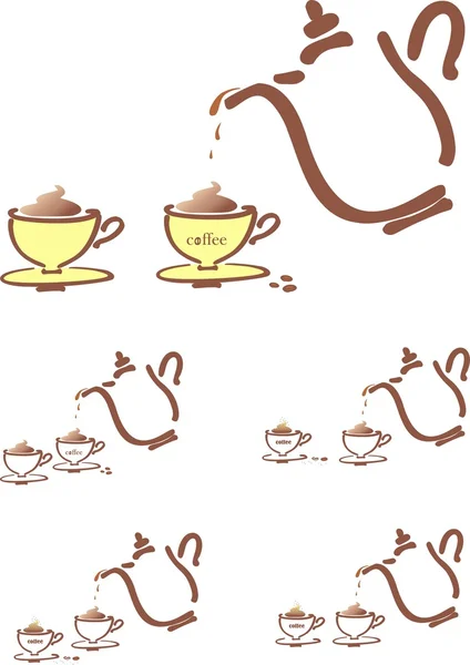 Stilyzed filiżankę kawy i dzbanek do kawy — Zdjęcie stockowe