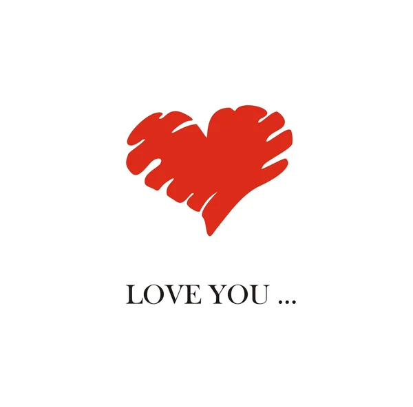Carta con el corazón rojo y las palabras te aman — Foto de Stock