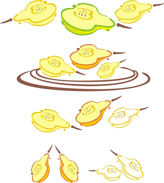 Chiodi di garofano di pera stillizzati sul vassoio — Foto Stock