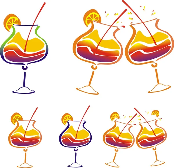 Cocktail decorato colorato stilizzato — Foto Stock