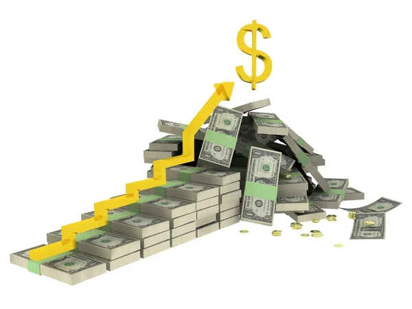 Hill pénzt a dollár szimbólum — Stock Fotó