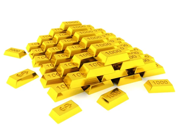 Hill of golden bars — Stock Photo, Image