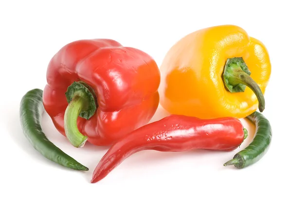 Sweet and hot peppers — Stock Photo, Image