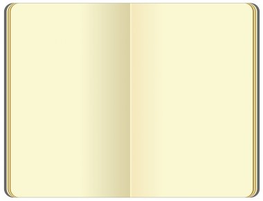 Opened blank moleskin note book