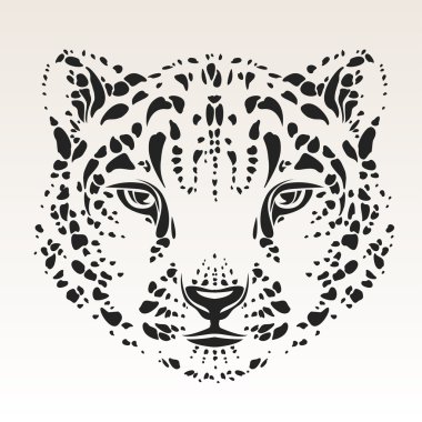 Snow leopard head clipart