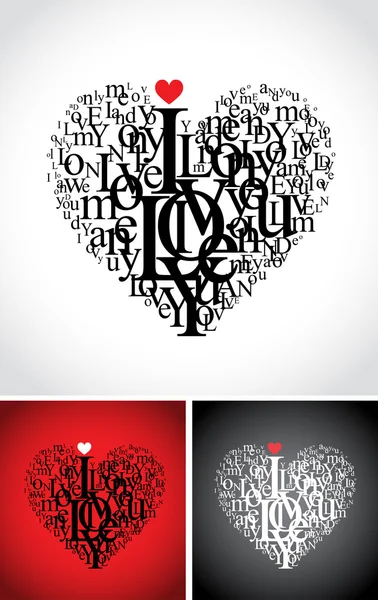 A szív szeretettel typográfiai — Stock Vector