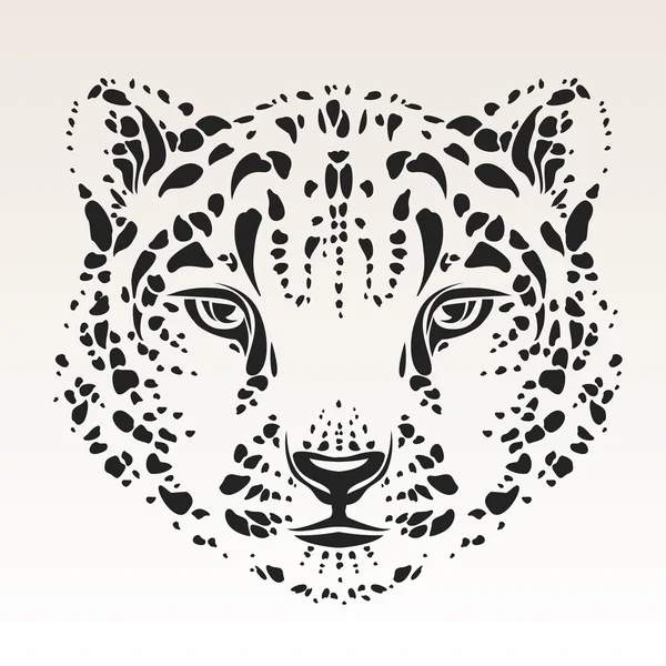 Cabeza de leopardo de nieve — Vector de stock