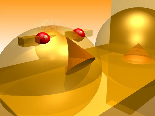 Cabeça abstrata dourada — Fotografia de Stock