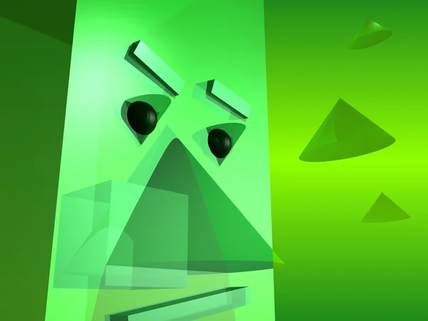 Groene abstracte hoofd — Stockfoto