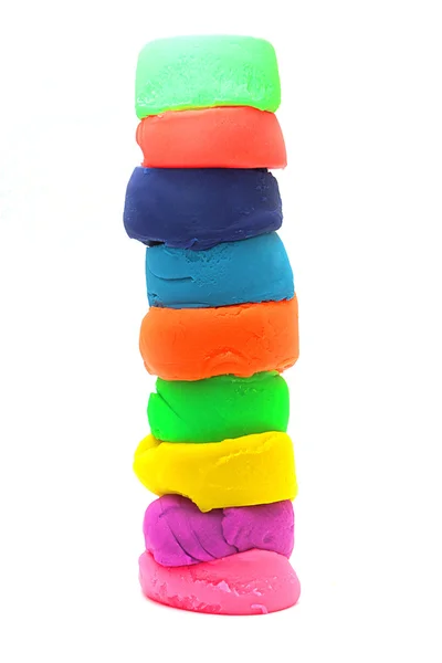 Pila di plastilina colorata isolata — Foto Stock