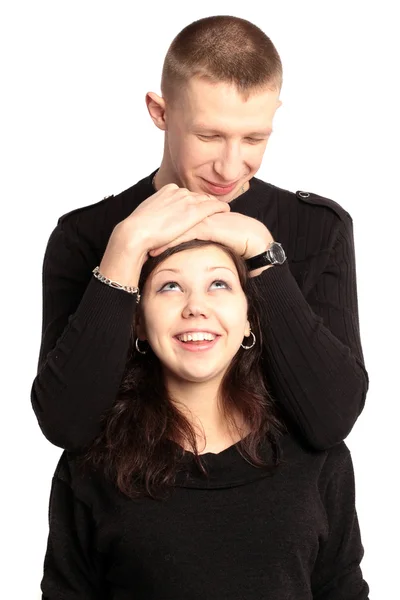 Adorável jovem casal sorrindo — Fotografia de Stock