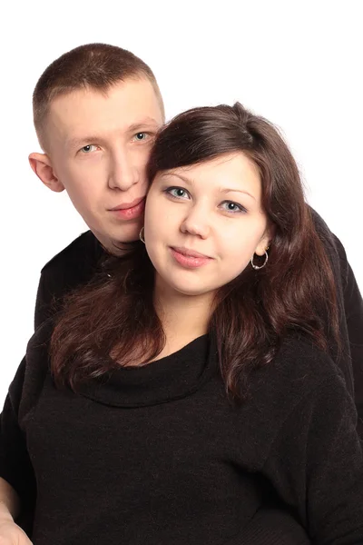 Mladý muž a krásná žena izolovaných na bílém — Stock fotografie