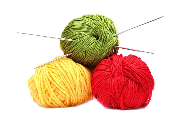 Three balls of wool — Stock Photo, Image